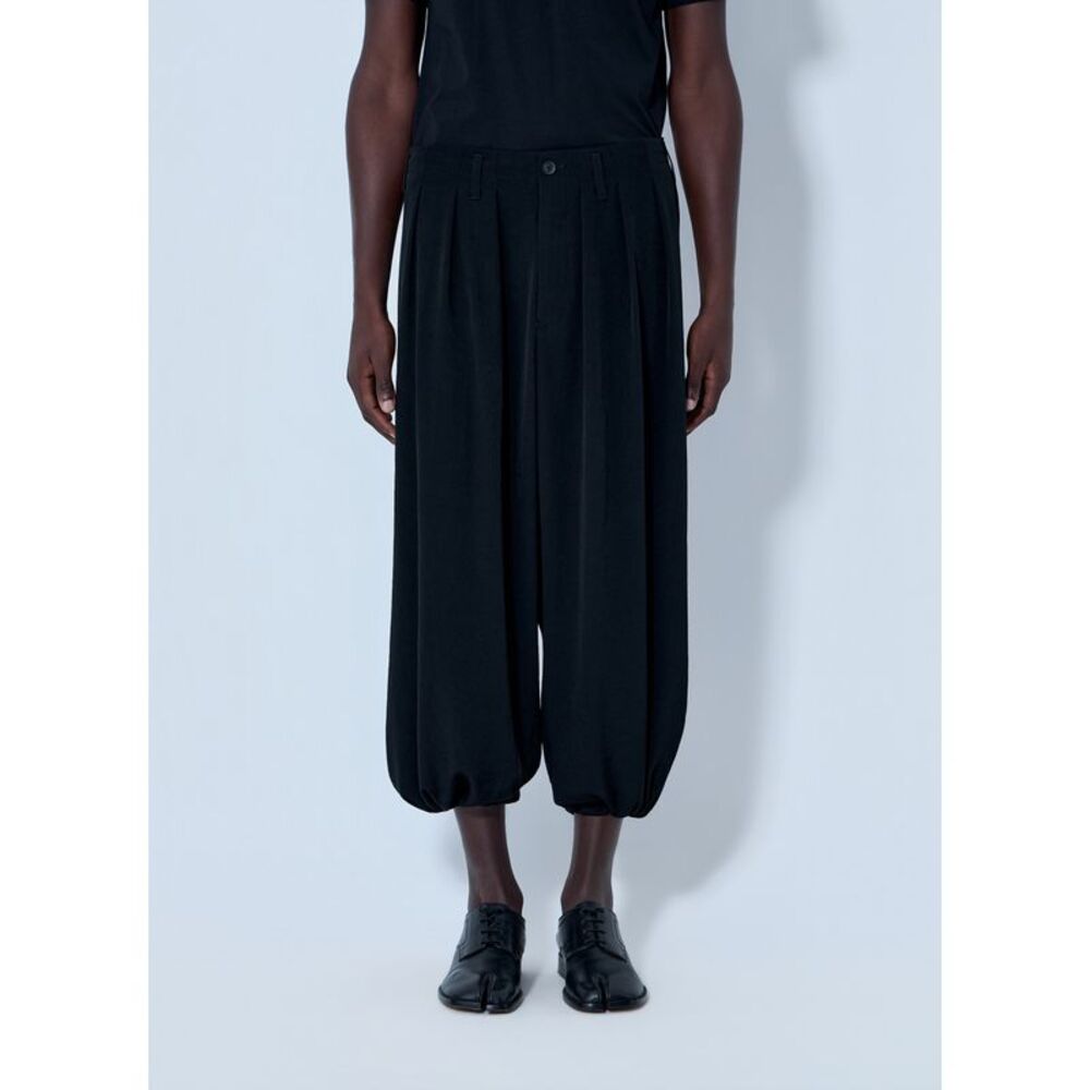 Yohji Yamamoto Men Pleated Drop-Crotch Trousers